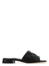 Valentino Black Quilted Nappa Leather Quiltie 67 Slide Sandals In Black