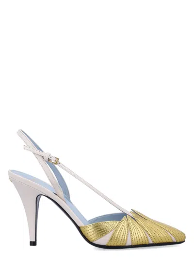 Valentino Garavani Women's Sling Back Folifoliage Sandal In Gold