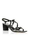 Valentino Garavani Rockstud Calfskin Sandal With Straps 60mm Woman Black 38