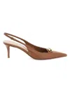Valentino Slingback Pumps Vlogo The Bold Edition Tobacco In Brown