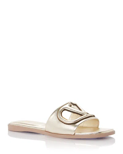 VALENTINO GARAVANI WOMEN'S VLOGO CUTOUT FLAT SLIDE SANDALS