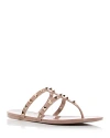 Valentino Garavani Women's Slip On Thong Embellished Sandals In Poudre
