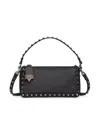 Valentino Garavani Valentino Rockstud Small Grainy Leather Crossbody In Black