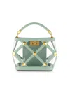 Valentino Women's Small Rockstud Leather See-through Bucket Bag In Transparent Mint