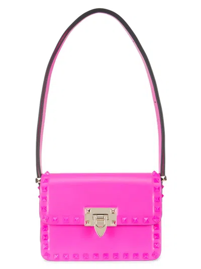 Valentino Garavani Women's Small Rockstud Leather Shoulder Bag In Pink