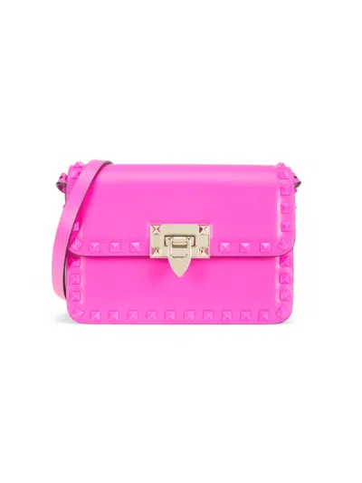Valentino Garavani Women's Small Rockstud Leather Shoulder Bag In Pink