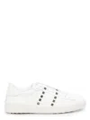 Valentino Garavani White Leather Rockstud Untitled Sneakers