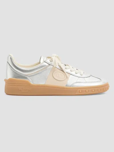 Valentino Garavani Silver Upvillage Trainer Leather Band Sneakers