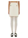 Valentino Solid Crepe Couture Skirt In White