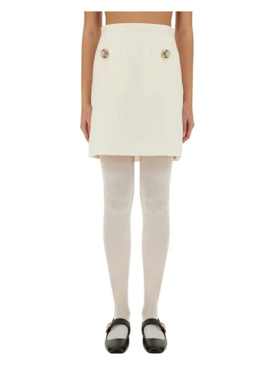 VALENTINO WOMEN'S SOLID CREPE COUTURE SKIRT