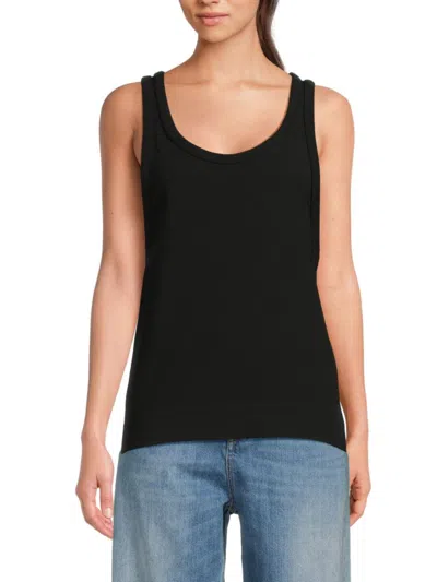 Valentino Women's Solid Scoop Neck Tank In Black