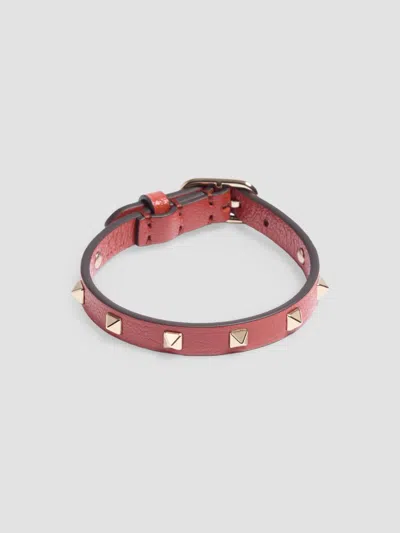Valentino Garavani Women's Spike Leather Bracelet In Pink