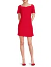 Valentino Women's Square-neck Wool-silk Minidress In Red