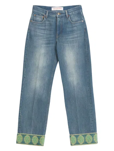 VALENTINO WOMEN'S STRAIGHT-LEG DENIM JEANS