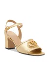 Valentino Vlogo Signature Metallic Leather Sandals In Antique Brass