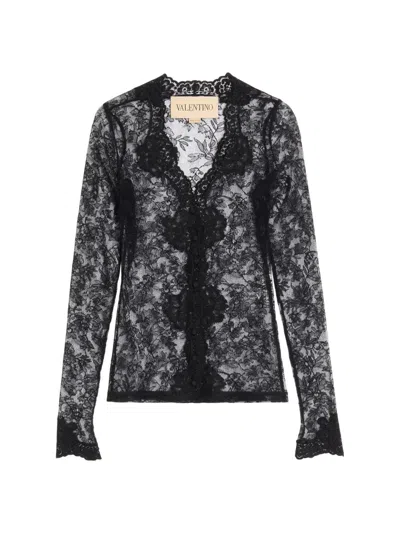 Valentino Women's Stretch Lace Cardigan In Black