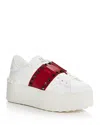 Valentino Garavani Rockstud Platform Sneakers In White/red