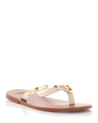 Valentino Garavani Women's Studded Thong Sandals In White
