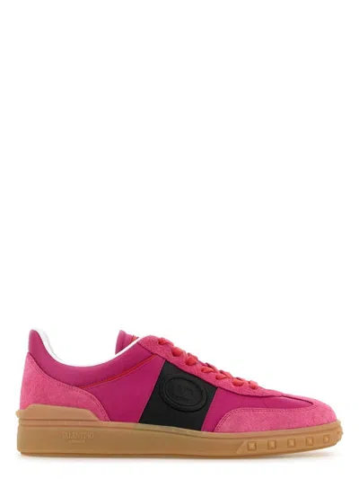 Valentino Garavani Pink Suede And Fabric Upvillage Sneakers