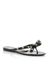 Valentino Garavani Mini Bow Sandals With Platinum-finish Studs In Black
