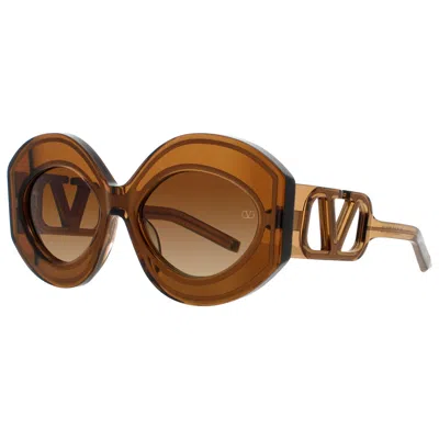 Valentino Ladies Brown Rectangular Sunglasses Vsouliivls128b