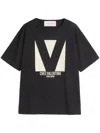 Valentino Cotton Crew Neck T-shirt Drop Shoulder In Black