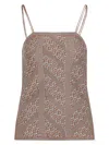 Valentino Womens  Garavani Sleeveless Metallic-knit Top In Multicolour