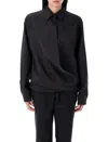 Valentino Black Techno Light Wool Shirt In Nero