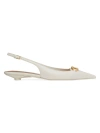 Valentino Garavani Slingback Vlogo Ballerina In White