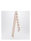 Valentino Garavani Thin Silk Scarf With Floral Pattern Women In Multicolor