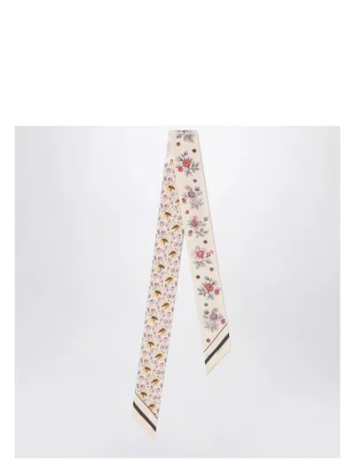 VALENTINO WOMEN'S THIN SILK SCARF WITH FLORAL PATTERN | 6W2E6017BBD
