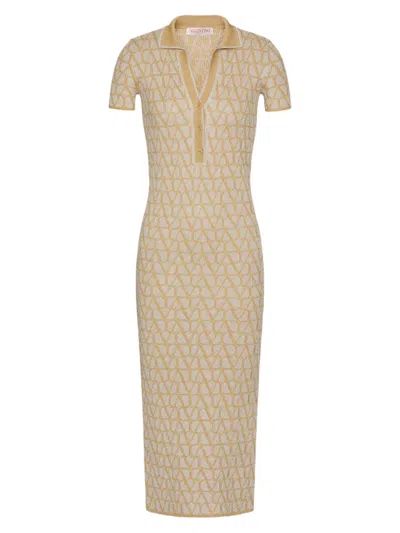 Valentino Women's Toile Iconographe Lurex And Jacquard Dress In Gold