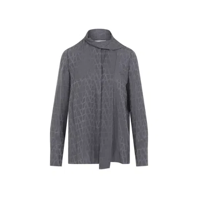 Valentino Toile Iconographe Shirt In Mxe Stone Grey