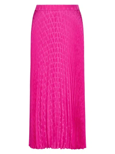 Valentino Toile Iconographe Silk Skirt In Purple