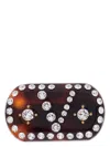 Valentino Garavani Tortoiseshell Green Hair Clip With Crystals And Gold Details Women In Green