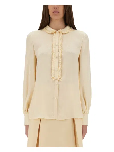 VALENTINO WOMEN'S TOUTE LA V SILK JACQUARD SHIRT