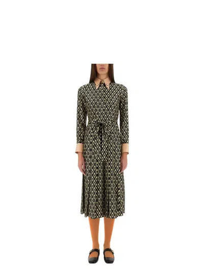 VALENTINO WOMEN'S TOUTE LA V TWILL MIDI DRESS | SIZE IT 36 | 6B3VAEY590R COLOR R6E