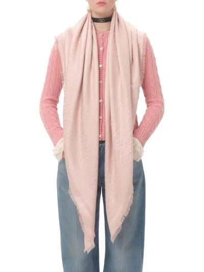Valentino Women's Toute La V Wool And Silk Shawl In Pink
