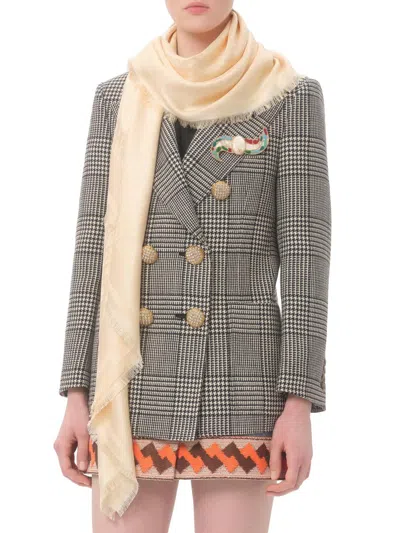 Valentino Women's Toute La V Wool And Silk Shawl In Yellow