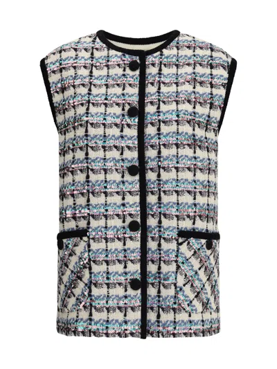 VALENTINO VALENTINO WOMEN TWEED VEST WITH SEQUINS