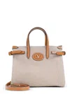 Valentino Antibes Canvas Handbag Structured Shape Buckle