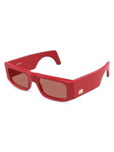 Valentino Women's Ultra Vintage 52mm Rectangular Sunglasses In Red