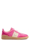 Valentino Upvillage Embossed Leather-trimmed Paneled Suede Sneakers In Fuchsia