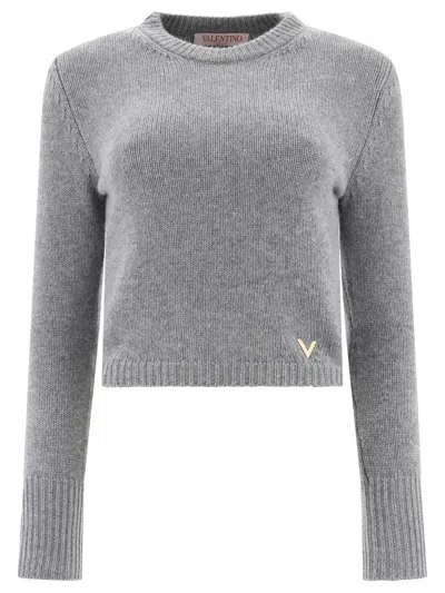 Valentino Women's V Gold Sweater In Grey