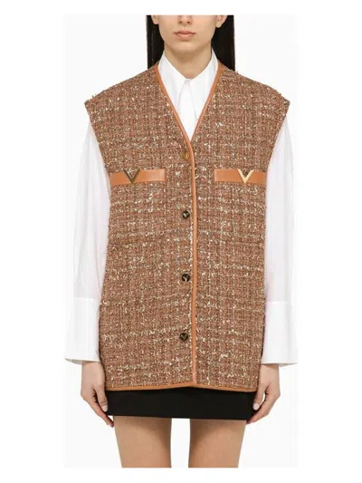 Valentino Women's V Gold Waistcoat Brown