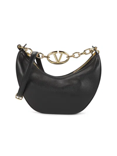 Valentino Garavani Women's V-logo Chain Leather Bag In Black