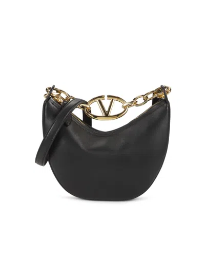 Valentino Garavani Women's V-logo Chain Leather Bag In Black