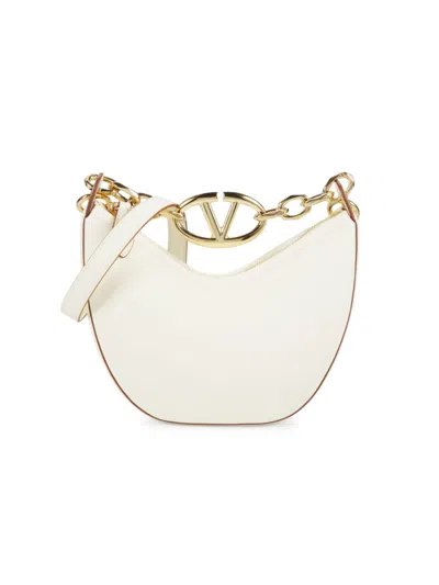 Valentino Garavani Women's V-logo Chain Leather Bag In Ivory