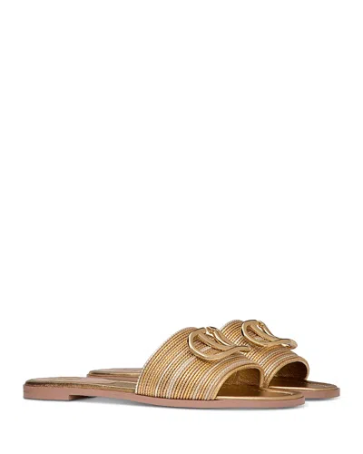 VALENTINO GARAVANI WOMEN'S V LOGO SIGNATURE SLIDE SANDALS
