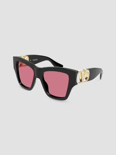 Valentino Women's V Logo Vg0052s V Combi 53mm Crystal Butterfly Sunglasses In Black